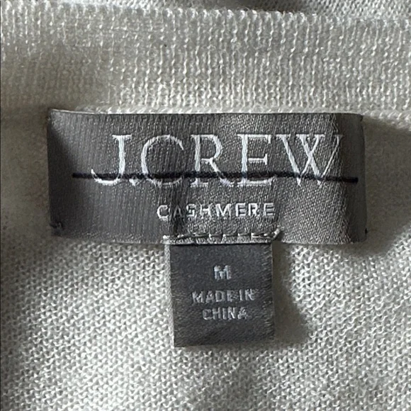 J. Crew Cashmere Relaxed V-neck Sweater in Heather Muslin Size Medium - Picture 4 of 7